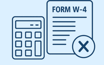 Fix Your W-4 Stop Owing Taxes As a W-2 Employee - Ai Tax Consulting Pllc | Cpa Firm in Northern Virginia W-4 tax form and calculator icon representing how W-2 employees can adjust their withholding to fix tax underpayment and avoid IRS penalties  AI TAX CONSULTING PLLC | CPA Firm in Northern Virginia